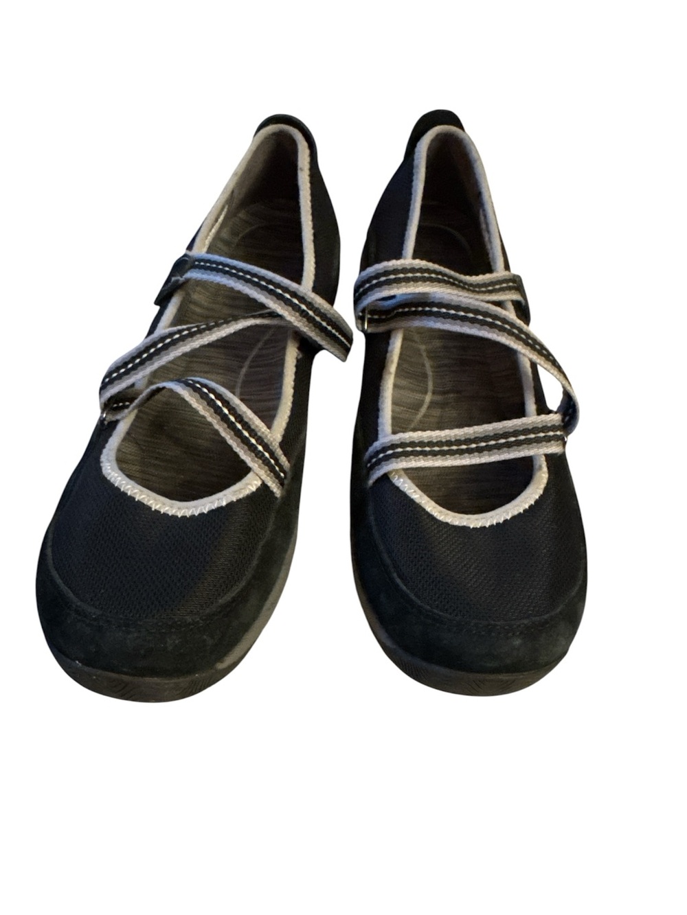 Dansko Black Mary Jane Flats with White Trim